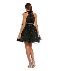 Mac Duggal Women's Pearl Embellished A Line Mini Dress with Bow