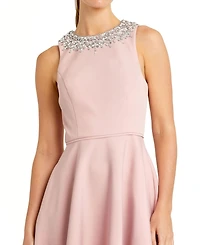 Mac Duggal Women's Crepe Embellished Neck Sleeveless High Low Gown