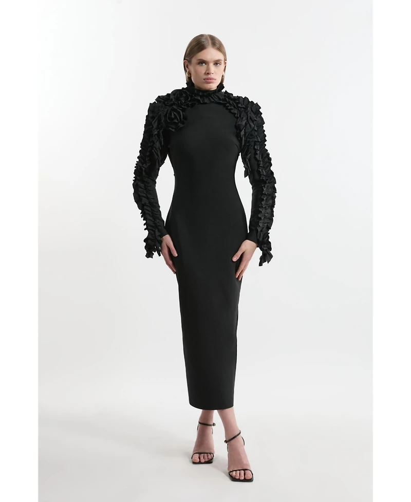 Karen Millen Women's Bandage Rosette Midi Dress