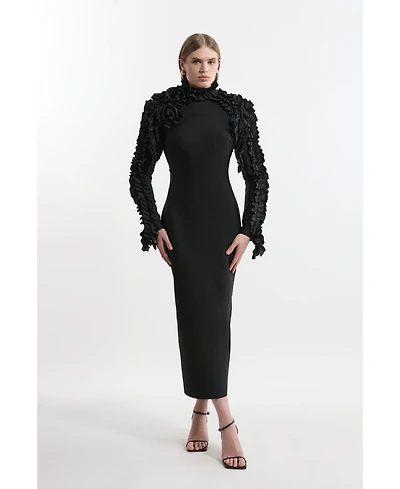 Karen Millen Women's Bandage Rosette Midi Dress
