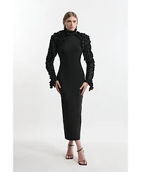 Karen Millen Women's Bandage Rosette Midi Dress