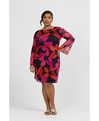Fashion-szn Curve Women's Bold Floral Print Mini Dress