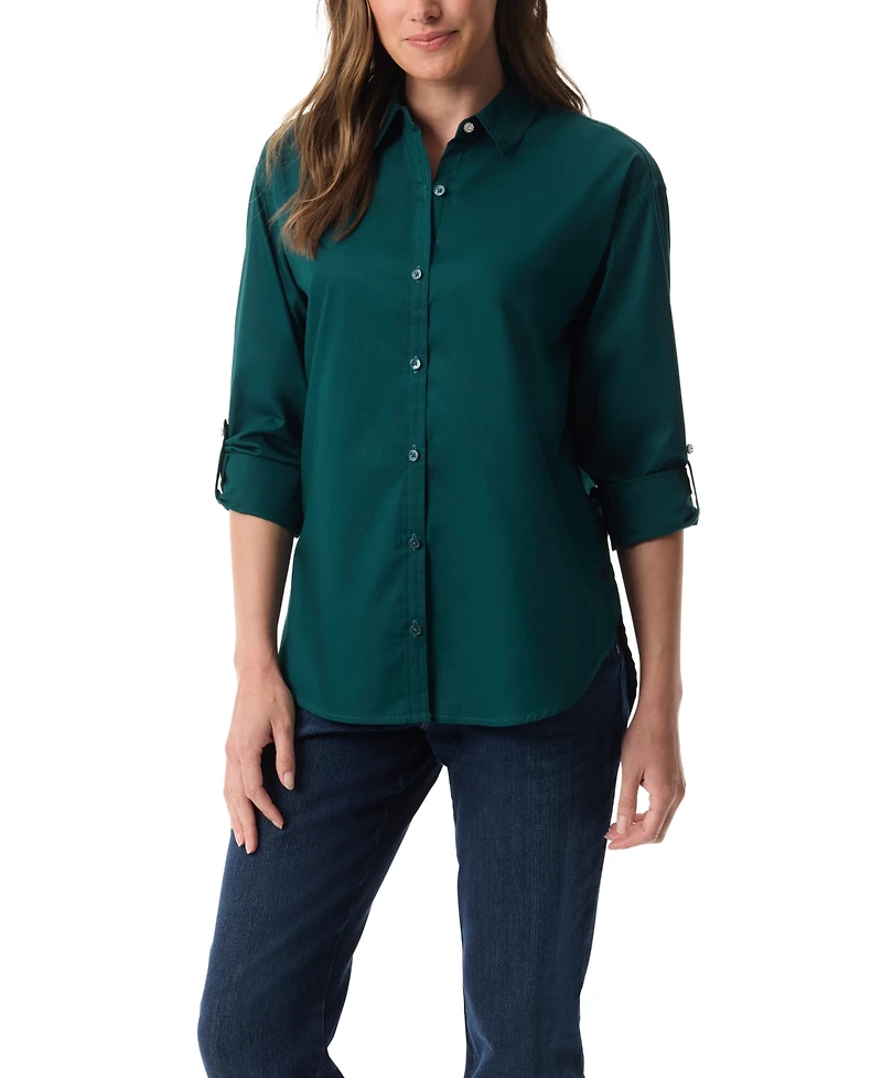 Gloria Vanderbilt Women's Eco Flex Comfort Button-Up Shirt