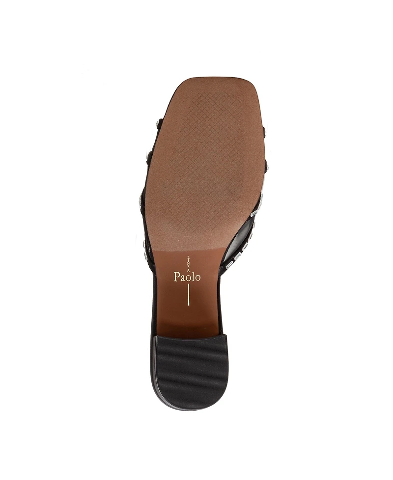 Linea Paolo Ivona Women's Block Heel Mesh Beaded Slide