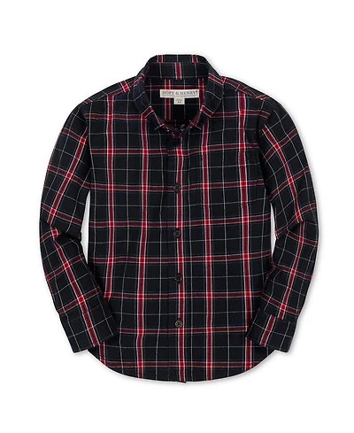 Hope & Henry Boys Organic Long Sleeve Stretch Poplin Shirt