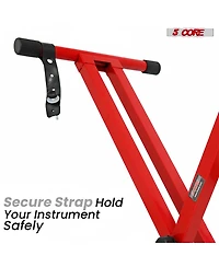 5 Core Keyboard Stand Dual X Shape Adjustable Foldable Portable Key Board Dj Controller Stands