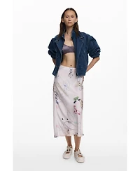 Desigual Women's Long skirt with strokes