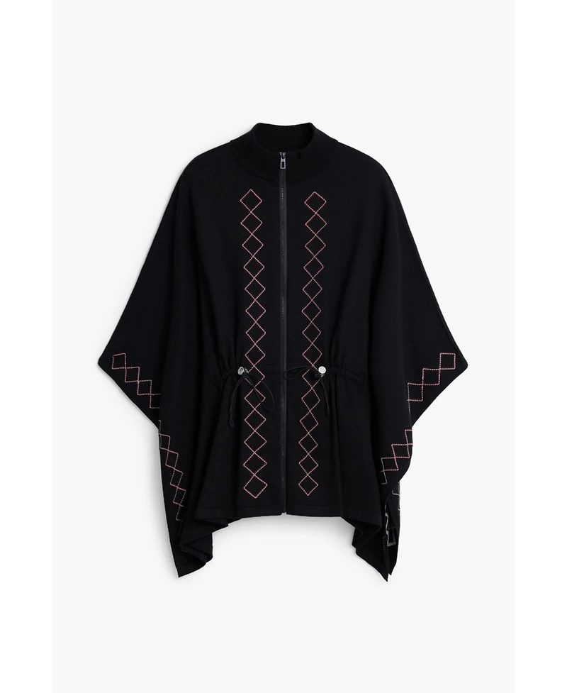 Desigual Women's Zig-zag poncho