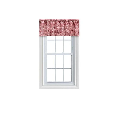 Ellis Segovia Printed Paisley Pattern on Ground 3" Rod Pocket High Quality Tailored Valance 50"x16" Red