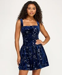 Katia Rae Juniors' Embellished Square Neck Dress