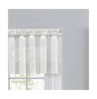 Ellis Curtain Shadow Stripe 1.5" Rod Pocket Tailored Valance for Windows 82" x 12" White
