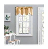 Ellis Curtain Lisa Solid Color Poly Cotton Duck Fabric Lined Scallop Valance 58" x 15" Butter