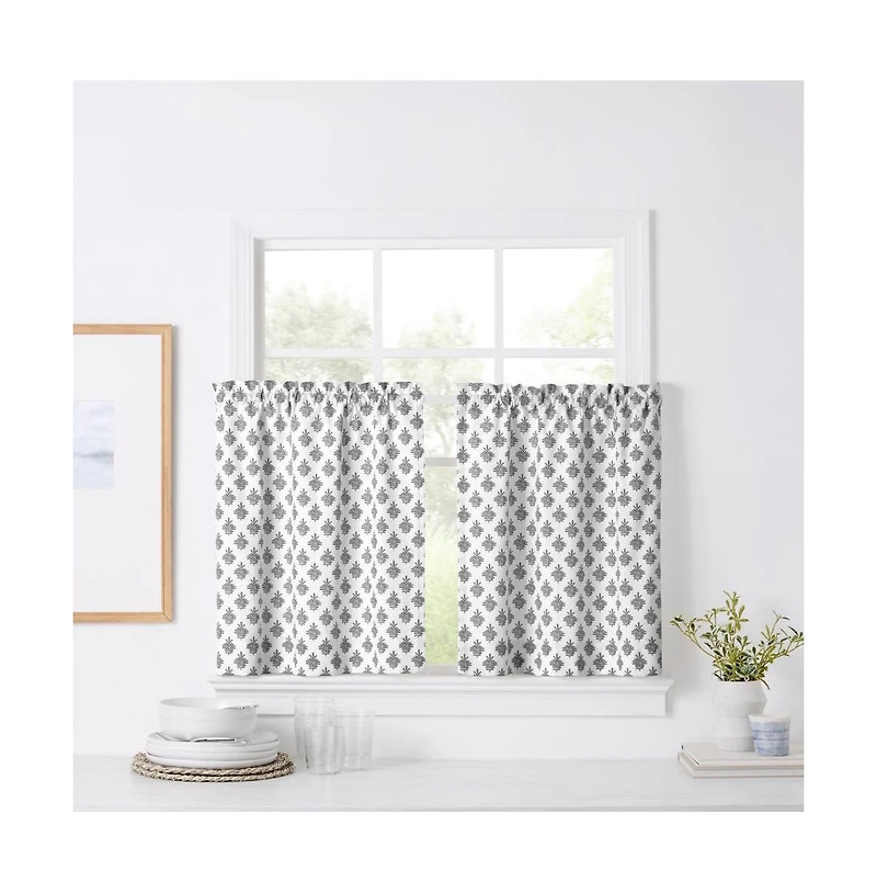Ellis Curtain Manchester Window Treatment 1.5" Rod Pocket 100% Cotton Curtain Tiers 50" x 24