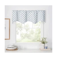 Ellis Curtain Manchester 3" Rod Pocket 100% Cotton Machine Wash and Dry Tailored Valance 50" x 16" Blue