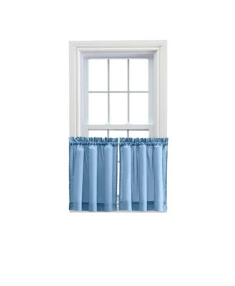 Ellis Stacey 1.5 X22 Rod Pocket High Quality Fabric Solid Color Window Tailored Tier Pair 56 X22x36 X22 Slate