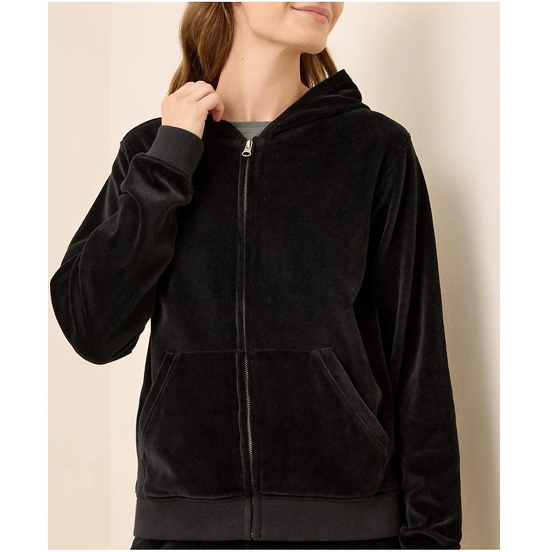 Pact Women's Organic Cotton Velour Zip Hoodie