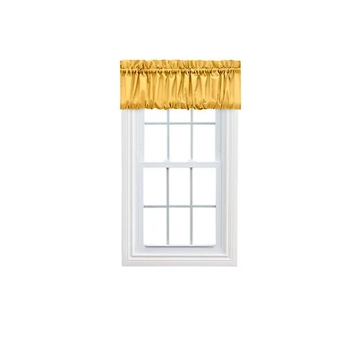 Ellis Curtain Ellis Stacey 1.5" Rod Pocket High Quality Fabric Solid Color Window Balloon Valance 60"x15"