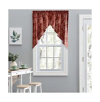 Ellis Curtain Lexington Leaf Pattern on Colored Ground Tailored Swags 56"x36" Brick