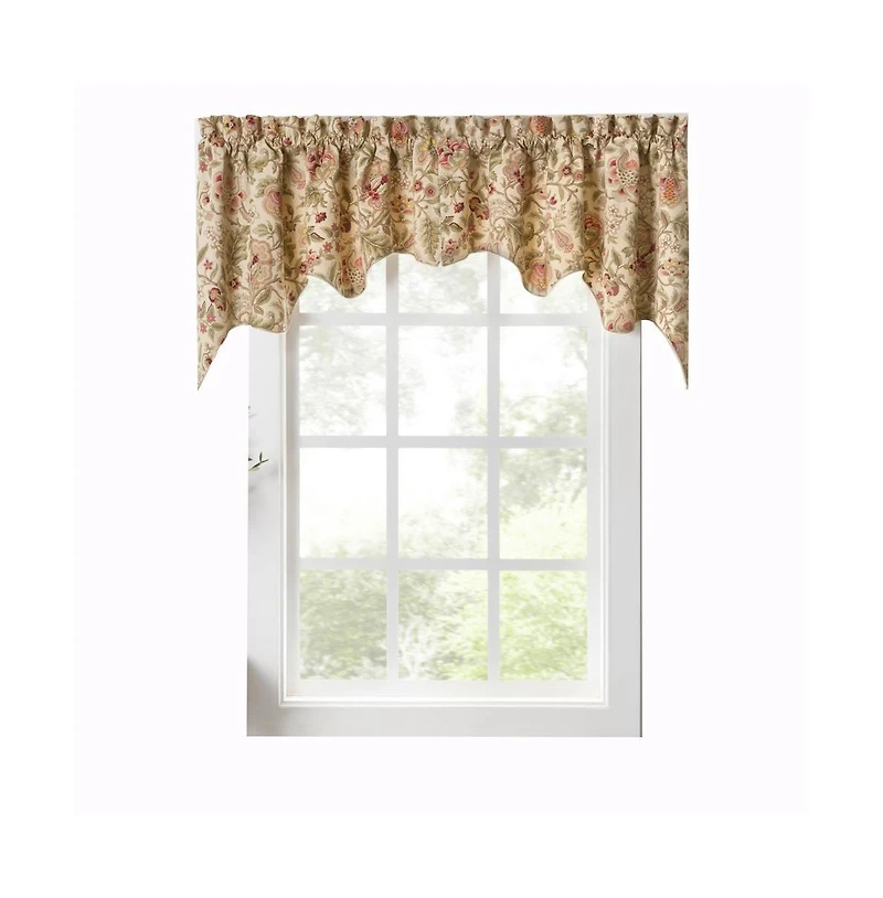 Ellis Curtain Regency Swag Shaped 3" Rod Pocket Valances for Windows 50" x 30" Antique