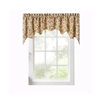 Ellis Curtain Regency Swag Shaped 3" Rod Pocket Valances for Windows 50" x 30" Antique