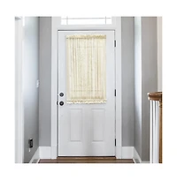 Ellis Curtain Shadow Stripe 1.5" Rod Pocket Semi Sheer Door Curtain Panel 40" x 40" Natural
