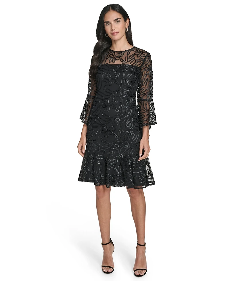 Jessica Howard Women's Bell Sleeve A-Line Dress