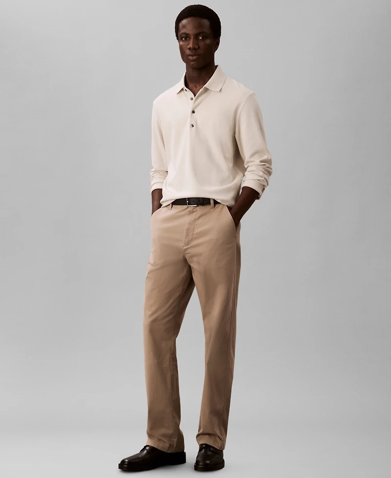 Calvin Klein Men's Long-Sleeve Classic Fit Polo Shirt