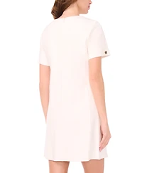 Msk Women's Short-Sleeve with Buttons Shift Dress