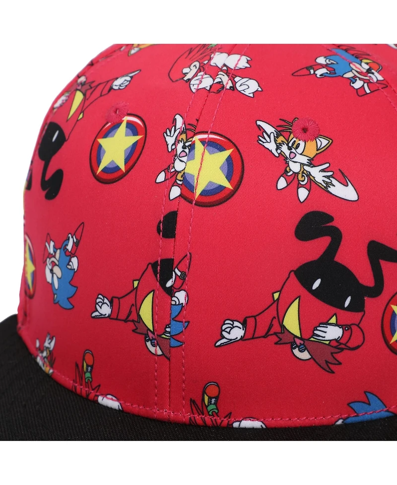 Sonic the Hedgehog Men's Sublimated Aop Poly B15 Snapback