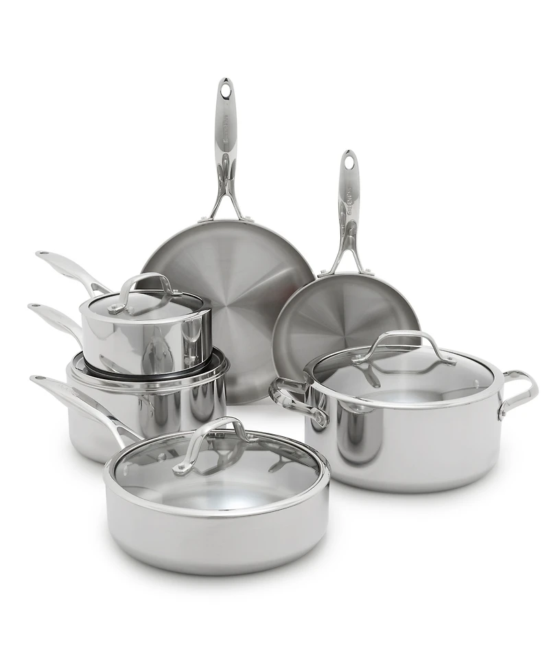 GreenPan Valencia Pro Stainless Steel Uncoated 10-Pc. Cookware Set
