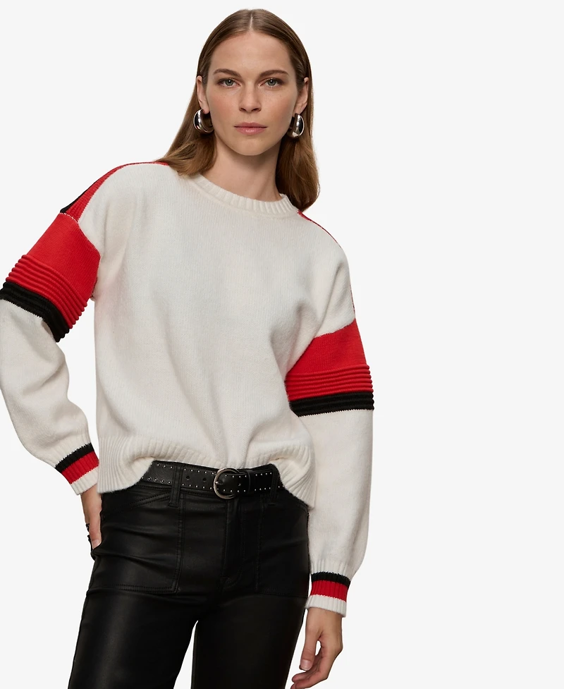 Sanctuary Women's Sporty Stripe Crewneck Sweater