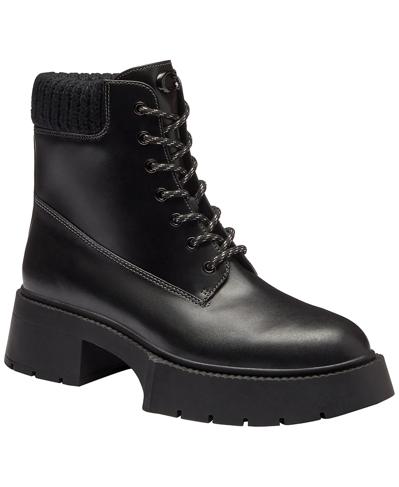 Coach Women's Leah Platform Lace-Up Booties