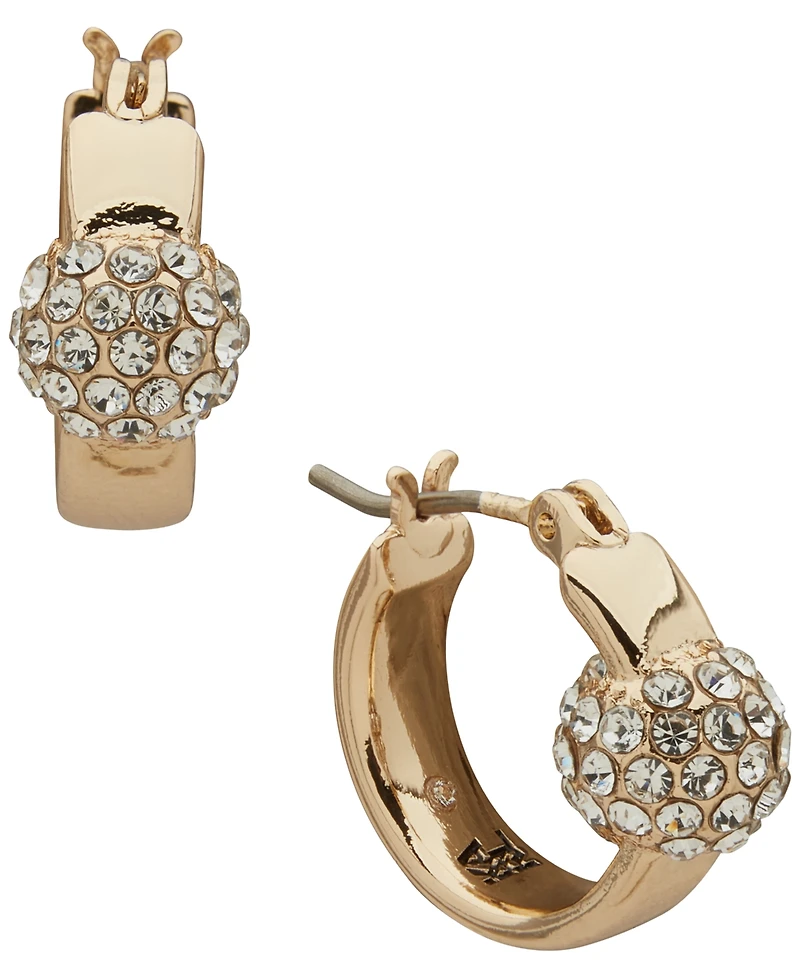 Karl Lagerfeld Paris Glass Stone Fireball Hoop Earrings