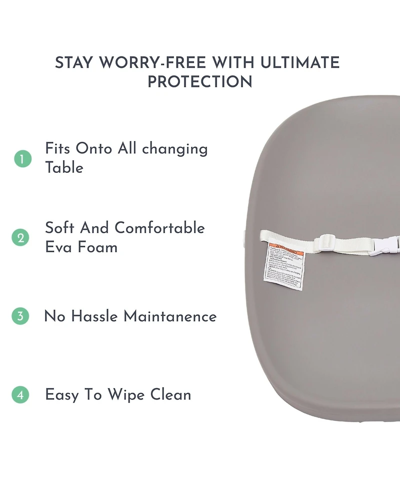 Evolur Baby Eva Changing Pad, Soft and Breathable, Lightweight Portable Waterproof Firm Padding