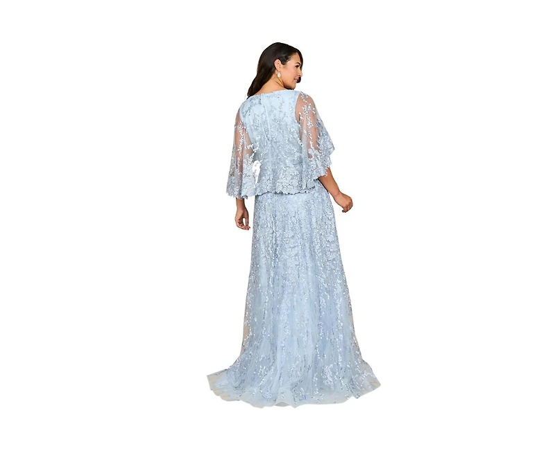 Lara Women's Cape Sleeve Mother's Gown