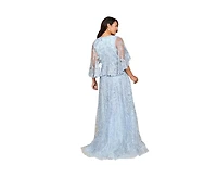 Lara Women's Cape Sleeve Mother's Gown