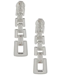 Anne Klein Cubic Zirconia Stone Link Linear Ez Comfort Clip Earrings