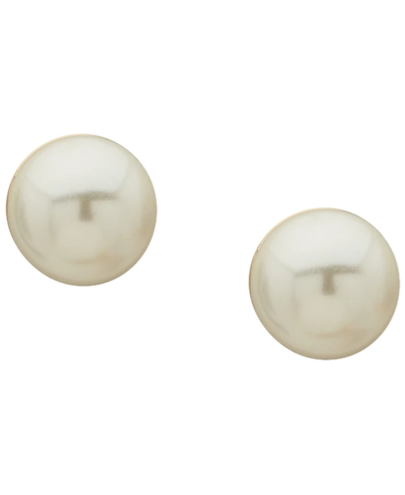 Anne Klein 3-Pc. Cubic Zirconia and Imitation Pearl Gold-Tone Round and Baguette Earrings Set