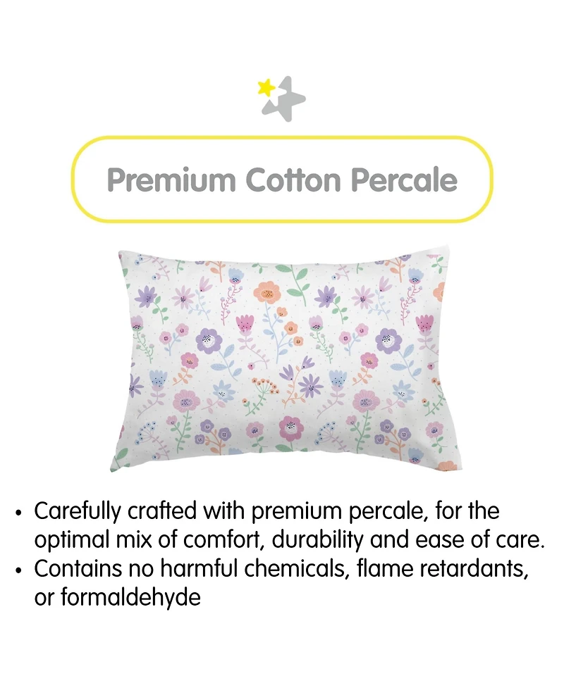 BreathableBaby Toddler Cotton Percale Pillowcase, For 13" x 18"/33 46 cm Pillow (2-Pack)