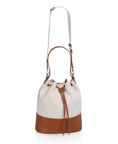 Picnic Time Sirolo Canvas and Leatherette 11.8" Bucket Tote Bag