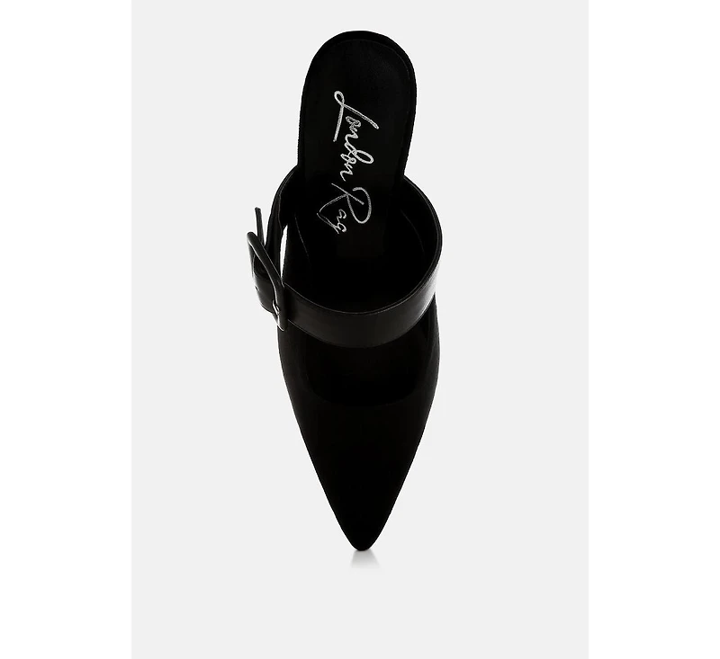 Onagra Microfiber Pointy Slip-On Mules