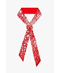 Jessie Zhao New York Silk Skinny Scarf Scarlet Tree of Life