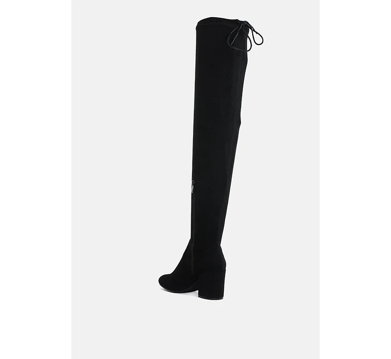 Liama Minimal Drawstring Detail Knee-High Boots
