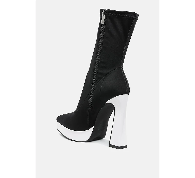 Rabha Contrasting Platform Detail Sock Boots