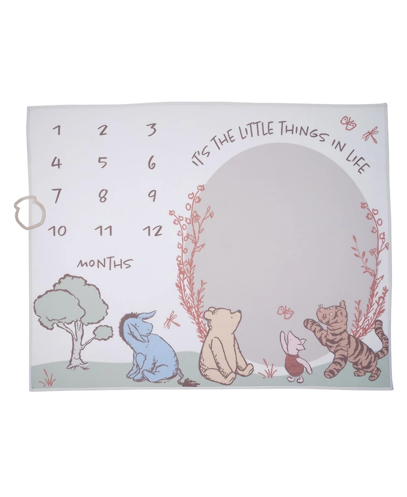 Lambs & Ivy Baby Pooh Bear and Pals Photo Opportunity Milestone Fleece Blanket