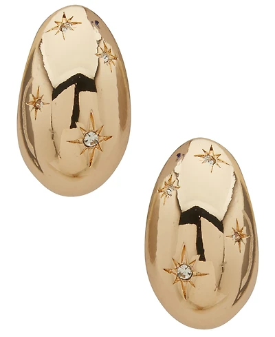 Anne Klein Crystal Stone Gold-Tone Star Teardrop Hoop Earrings
