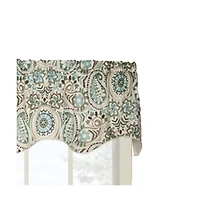 Ellis Curtain Paisley Prism Duchess 3" Rod Pocket Valances for Windows 100" x 30" Latte