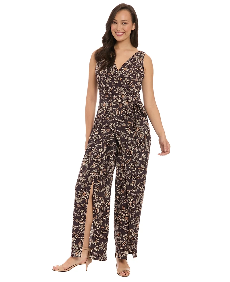London Times Women's Walk V-Neck Jumpsuit