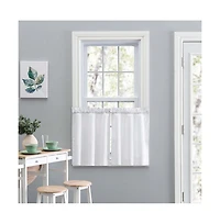 Ellis Curtain 1.5" Rod Pocket High Quality Fabric Solid Color Window Tailored Tier Pair Curtain