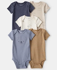 Carter's Baby Boys 5-Pack Short-Sleeve Bodysuits Set
